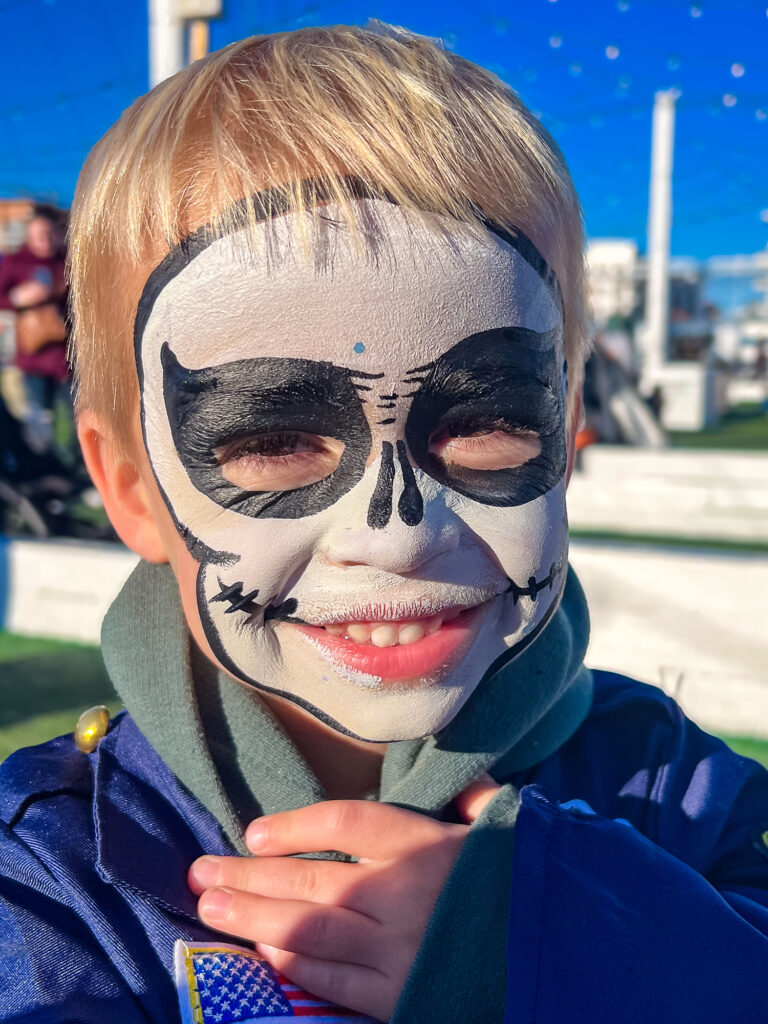 Boy with a Halloween Skull by Face Painters NH